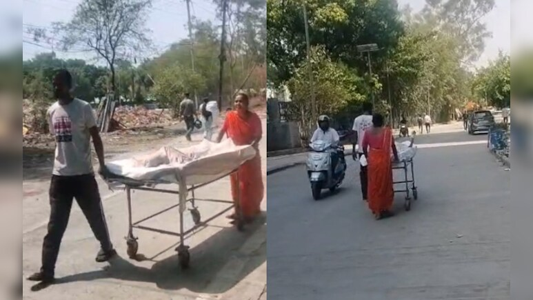 भीषण गर्मी में स्ट्रेचर पर बेटे को ढोते रहे माता-पिता, अस्पताल की लापरवाही का वीडियो वायरल